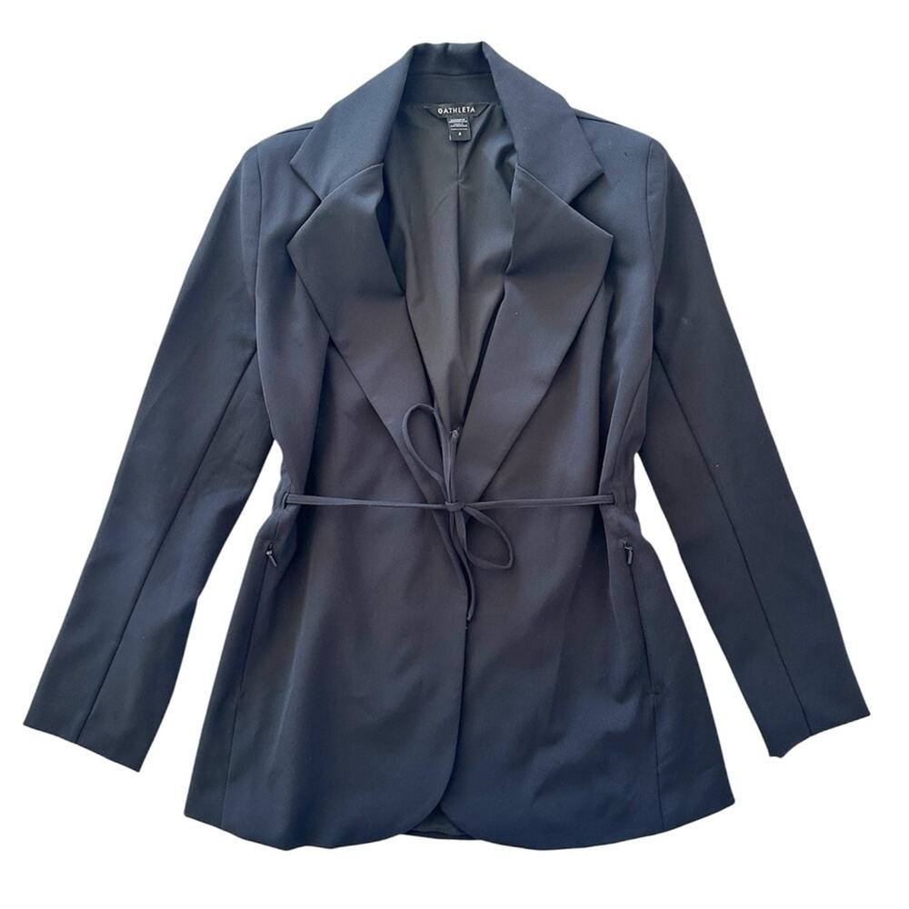Athleta Endless Blazer Black Size 4 EUC 860105 Office Work Wear